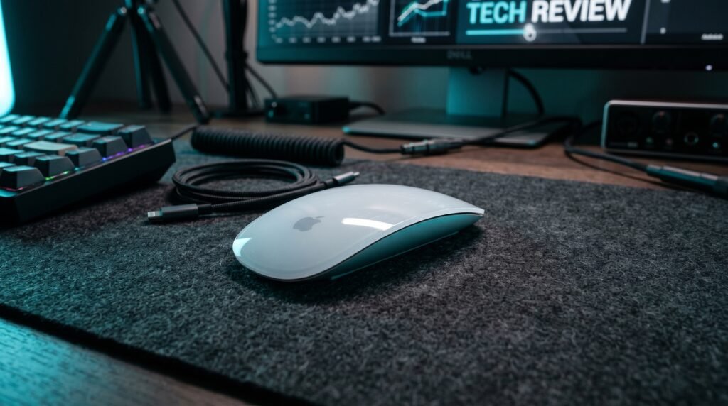 best wireless mouse for laptop on clean desk setup