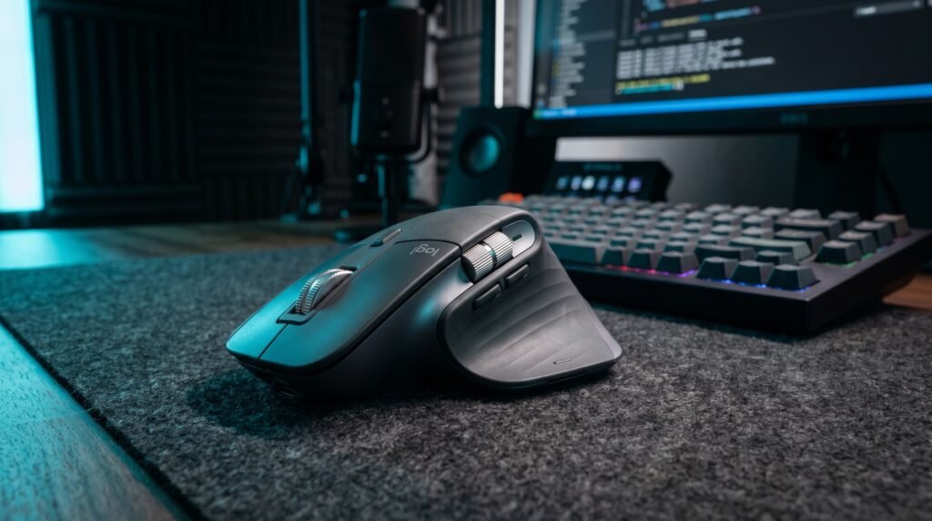 best wireless mouse for laptop on clean desk setup