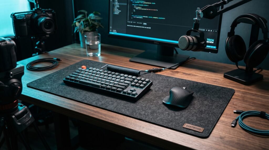 best desk mat for home office on clean minimal desk setup