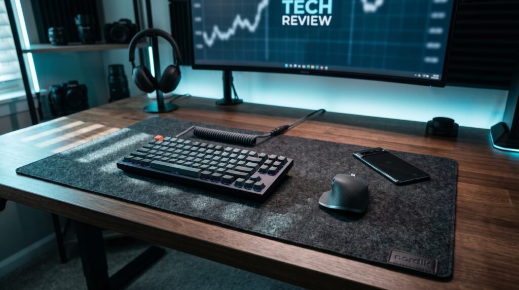 best desk mat for home office on clean minimal desk setup