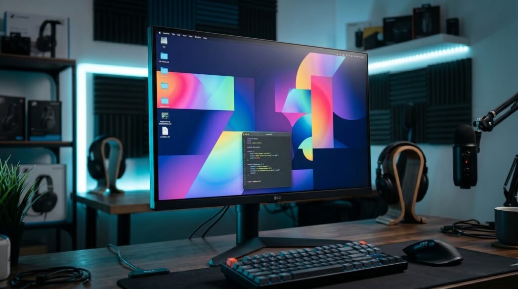 best monitor for home office under 300 on clean desk