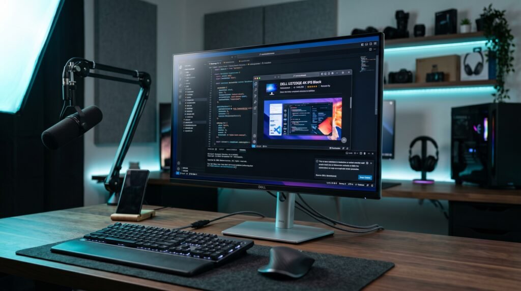 best monitor for home office under 300 on clean desk