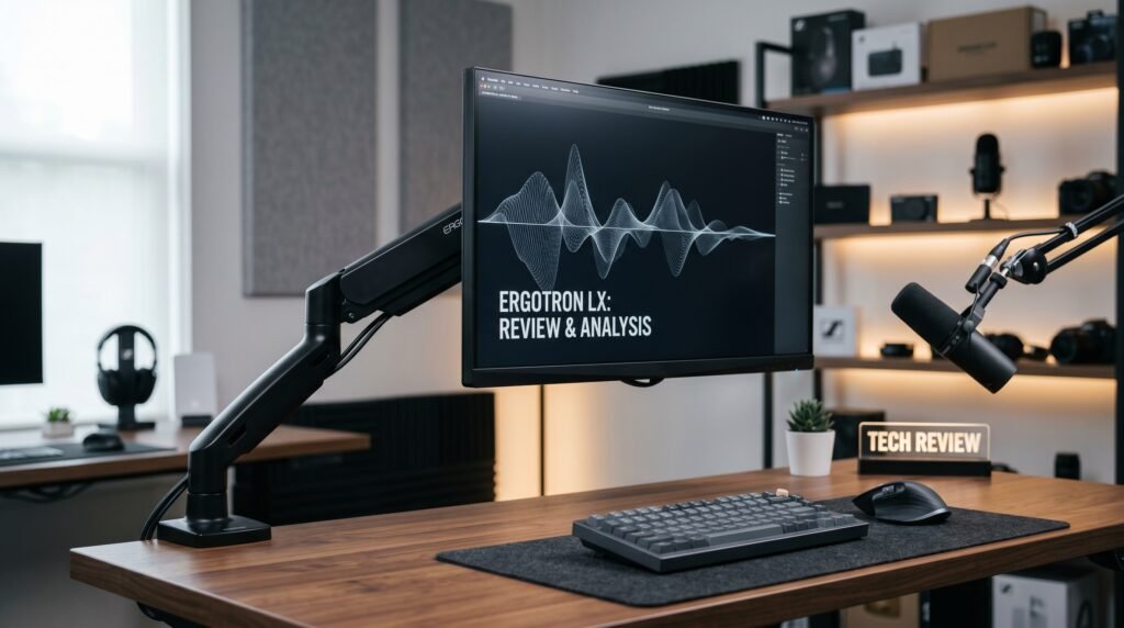 best monitor arm for desk with clean cable management setup