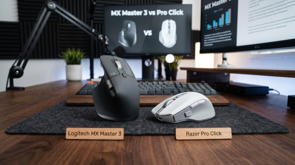 Logitech MX Master 3 vs Razer Pro Click productivity mouse comparison