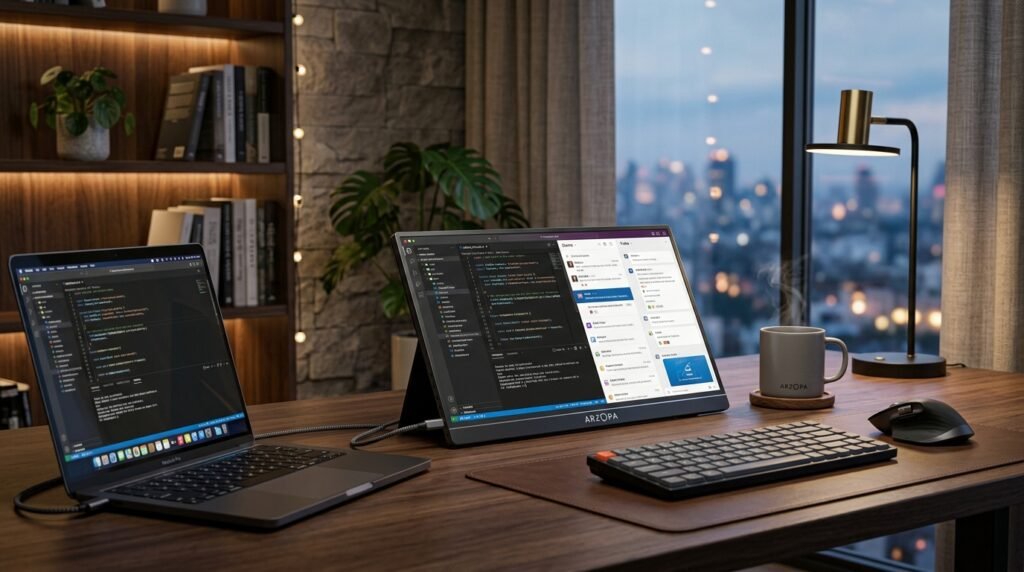 Best Portable Monitor for Laptop in 2026 USB-C travel desk setup