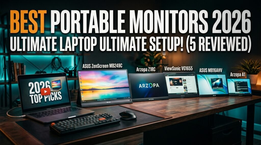 Best Portable Monitor for Laptop in 2026 USB-C travel desk setup