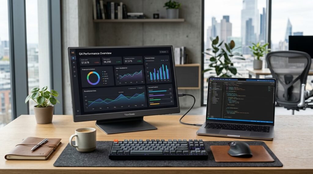 Best Portable Monitor for Laptop in 2026 USB-C travel desk setup