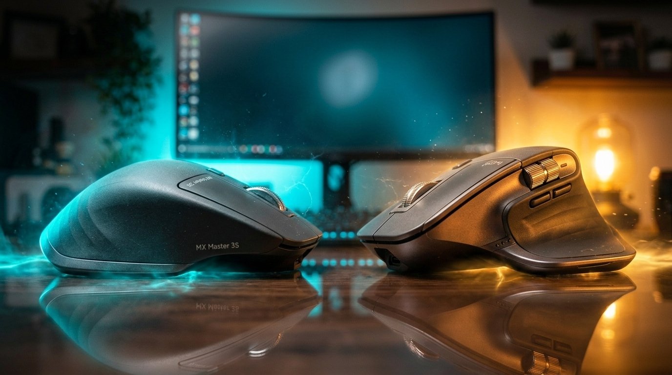 Logitech MX Master 3S vs 4 mice on desk