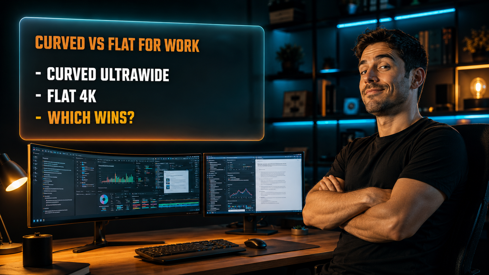 Curved vs flat monitor for productivity on a desk