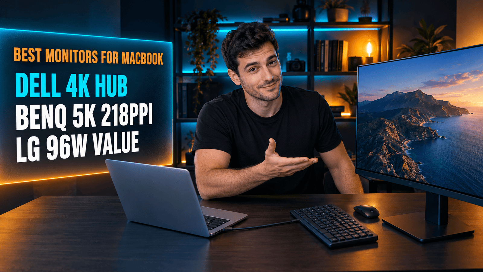 Best monitor for MacBook Pro on a dark home office desk