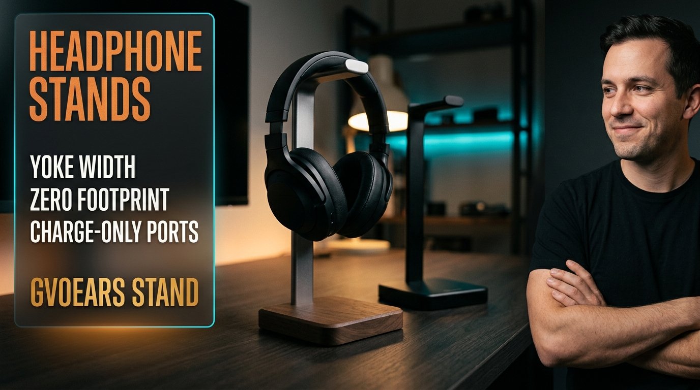 Best headphone stand holding headset on a desk